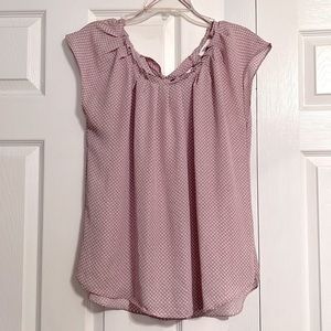LC Lauren Conrad Pleated Scoopneck Top Large